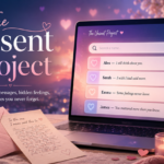 The Unsent Project featured image showing anonymous messages, name search, love letters, and emotional hidden feelings