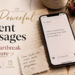 75 powerful unsent messages for love, heartbreak and closure with emotional letters, a phone message, and broken-heart imagery