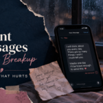 51 unsent messages after a breakup with heartbreak notes, an unsent phone message, and theunsentproject.uk branding